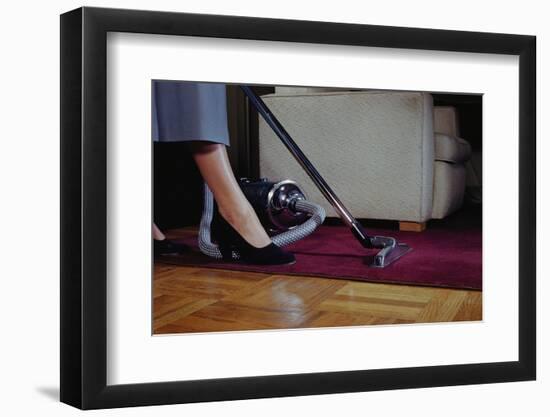 Woman Vacuuming Rug-William P. Gottlieb-Framed Photographic Print