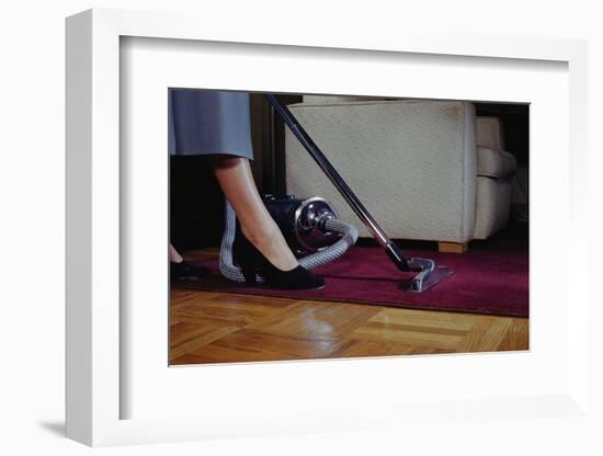 Woman Vacuuming Rug-William P. Gottlieb-Framed Photographic Print