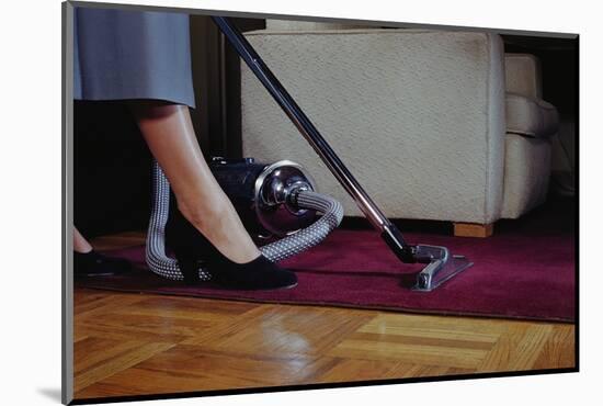 Woman Vacuuming Rug-William P. Gottlieb-Mounted Photographic Print