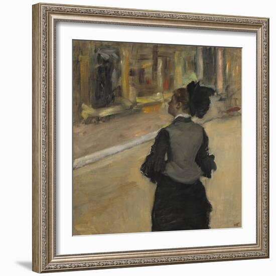 Woman Viewed from Behind (Visit to the Museum), c.1879-85-Edgar Degas-Framed Giclee Print