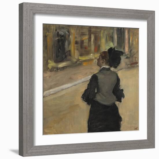 Woman Viewed from Behind (Visit to the Museum), c.1879-85-Edgar Degas-Framed Giclee Print