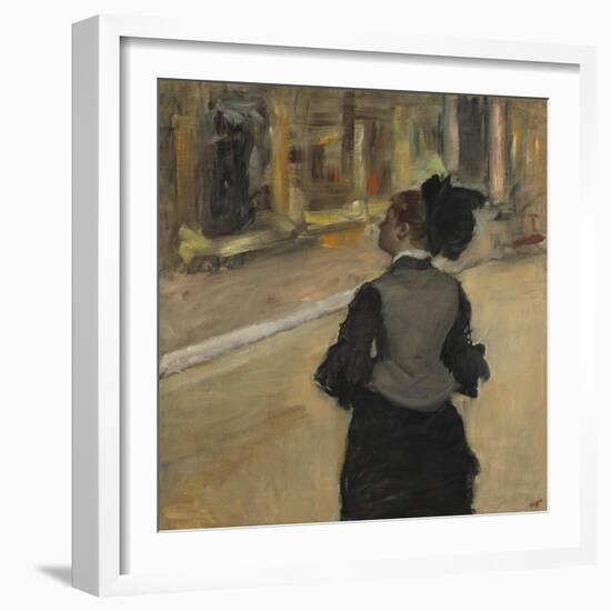 Woman Viewed from Behind (Visit to the Museum), c.1879-85-Edgar Degas-Framed Giclee Print