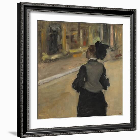 Woman Viewed from Behind (Visit to the Museum), c.1879-85-Edgar Degas-Framed Giclee Print