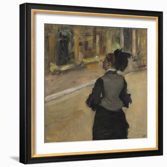 Woman Viewed from Behind (Visit to the Museum), c.1879-85-Edgar Degas-Framed Giclee Print