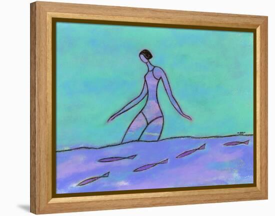 Woman Walking in the Water-Marie Bertrand-Framed Premier Image Canvas