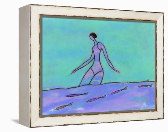 Woman Walking in the Water-Marie Bertrand-Framed Premier Image Canvas