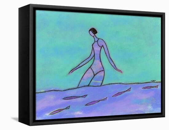 Woman Walking in the Water-Marie Bertrand-Framed Premier Image Canvas