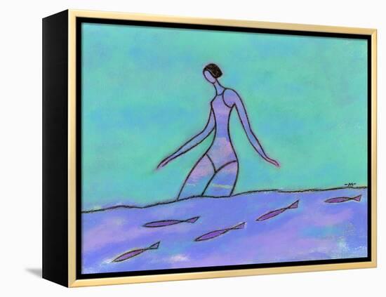 Woman Walking in the Water-Marie Bertrand-Framed Premier Image Canvas