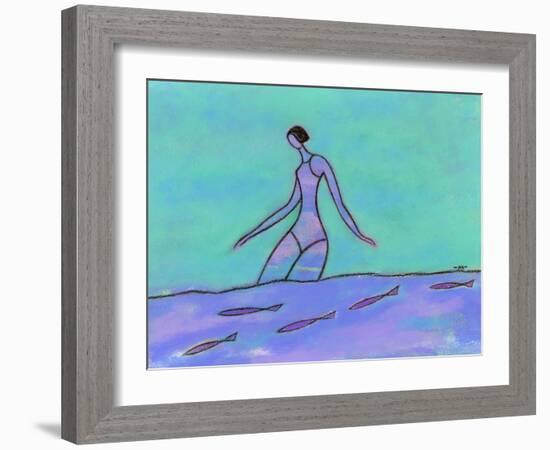 Woman Walking in the Water-Marie Bertrand-Framed Giclee Print