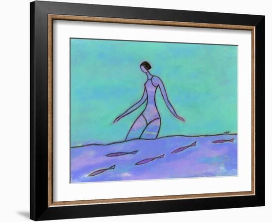 Woman Walking in the Water-Marie Bertrand-Framed Giclee Print