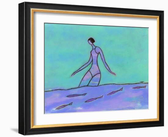 Woman Walking in the Water-Marie Bertrand-Framed Giclee Print