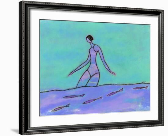 Woman Walking in the Water-Marie Bertrand-Framed Giclee Print