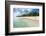 Woman Walking on a Palm Fringed White Sand Beach in Ha'Apai Islands, Tonga, South Pacific-Michael Runkel-Framed Photographic Print