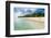 Woman Walking on a Palm Fringed White Sand Beach in Ha'Apai Islands, Tonga, South Pacific-Michael Runkel-Framed Photographic Print