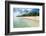 Woman Walking on a Palm Fringed White Sand Beach in Ha'Apai Islands, Tonga, South Pacific-Michael Runkel-Framed Photographic Print