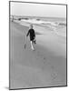 Woman Walking on Beach Leaving Footprints-Philip Gendreau-Mounted Photographic Print