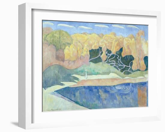 Woman Walking on the Banks of the Aven, 1890 (Oil on Canvas)-Emile Bernard-Framed Giclee Print