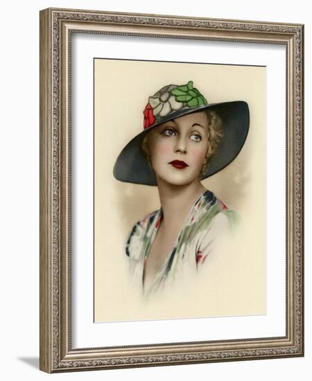 Woman Wearing a Brimmed Hat-null-Framed Art Print