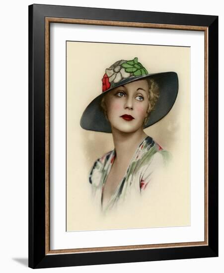 Woman Wearing a Brimmed Hat-null-Framed Art Print