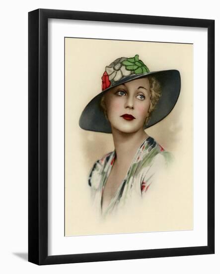 Woman Wearing a Brimmed Hat-null-Framed Art Print