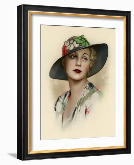 Woman Wearing a Brimmed Hat-null-Framed Art Print