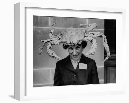 Woman Wearing a Crab Hat at the League of Women Voter's Convention-Robert W^ Kelley-Framed Photographic Print