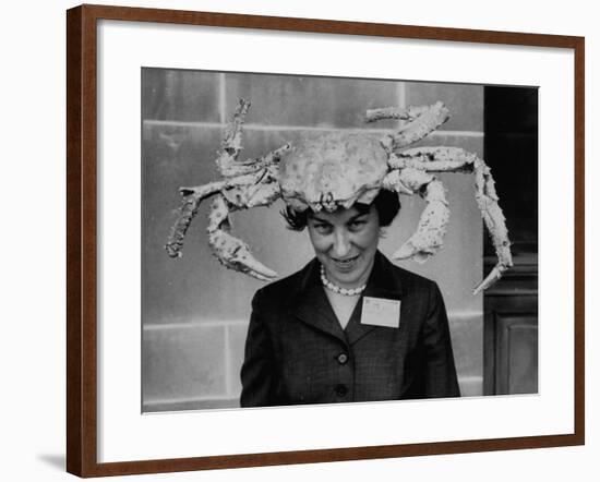 Woman Wearing a Crab Hat at the League of Women Voter's Convention-Robert W^ Kelley-Framed Photographic Print