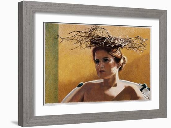 Woman Wearing a Nest-Helen J. Vaughn-Framed Giclee Print