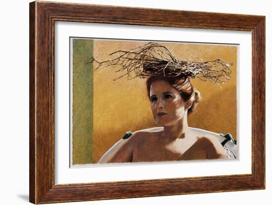 Woman Wearing a Nest-Helen J. Vaughn-Framed Giclee Print