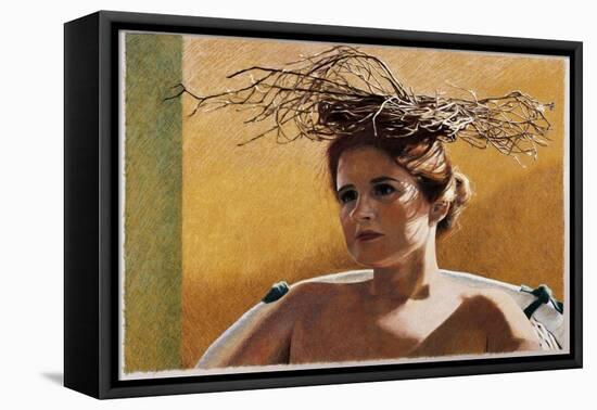 Woman Wearing a Nest-Helen J. Vaughn-Framed Premier Image Canvas