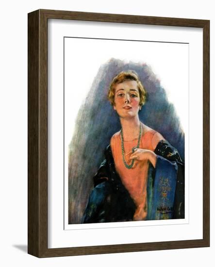 "Woman Wearing Beaded Necklace,"February 26, 1927-William Haskell Coffin-Framed Giclee Print