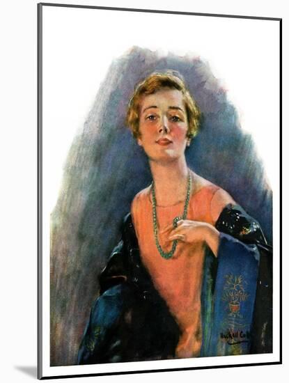 "Woman Wearing Beaded Necklace,"February 26, 1927-William Haskell Coffin-Mounted Giclee Print