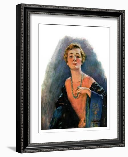 "Woman Wearing Beaded Necklace,"February 26, 1927-William Haskell Coffin-Framed Giclee Print