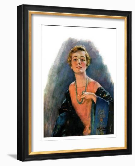 "Woman Wearing Beaded Necklace,"February 26, 1927-William Haskell Coffin-Framed Giclee Print