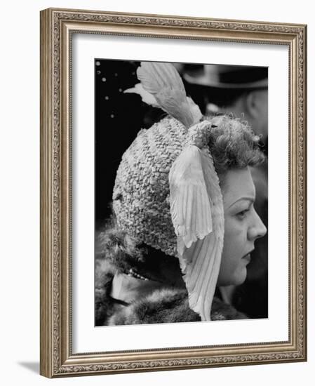 Woman Wearing Bird Decoration in Hair at Dwight D. Eisenhower's Inauguration-Cornell Capa-Framed Photographic Print