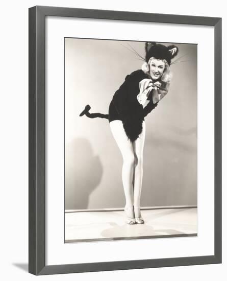 Woman Wearing Cat Costume-null-Framed Photo