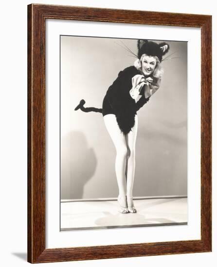 Woman Wearing Cat Costume-null-Framed Photo