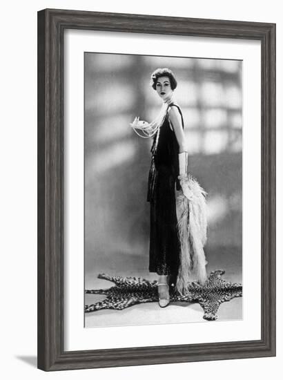 Woman Wearing Chanel Dress, 1928-null-Framed Photo