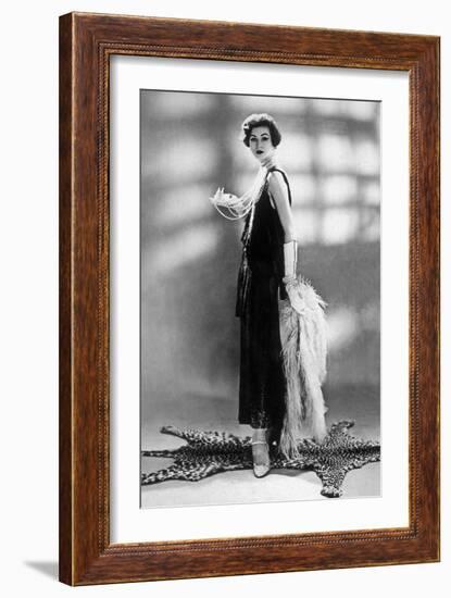 Woman Wearing Chanel Dress, 1928-null-Framed Photo