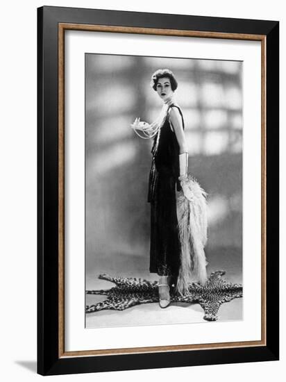 Woman Wearing Chanel Dress, 1928-null-Framed Photo