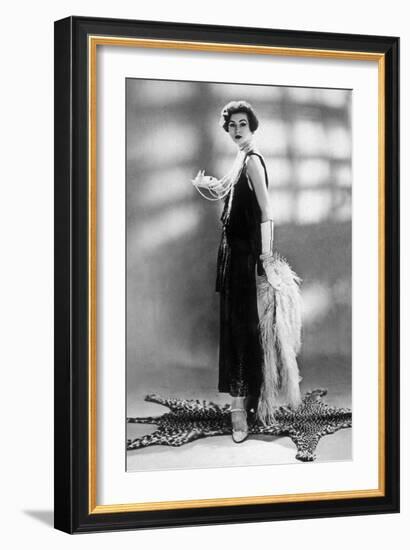 Woman Wearing Chanel Dress, 1928-null-Framed Photo