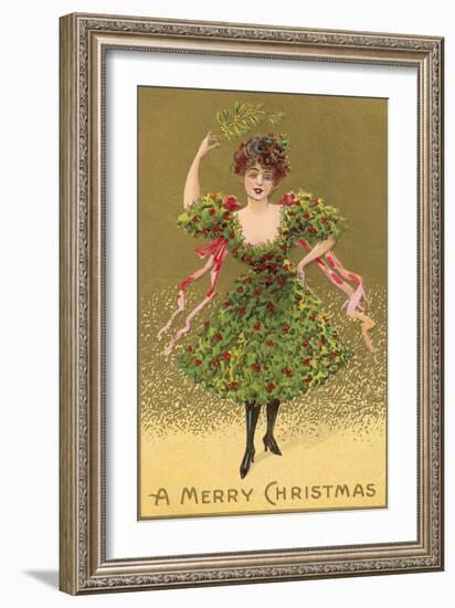 Woman Wearing Christmas Tree-null-Framed Art Print