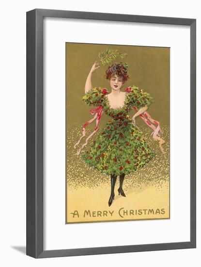 Woman Wearing Christmas Tree-null-Framed Art Print