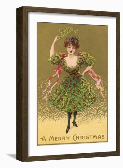 Woman Wearing Christmas Tree-null-Framed Art Print