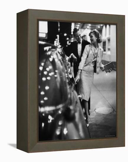 Woman Wearing Daridow Copy of Chanel Evening Suit-Gordon Parks-Framed Premier Image Canvas