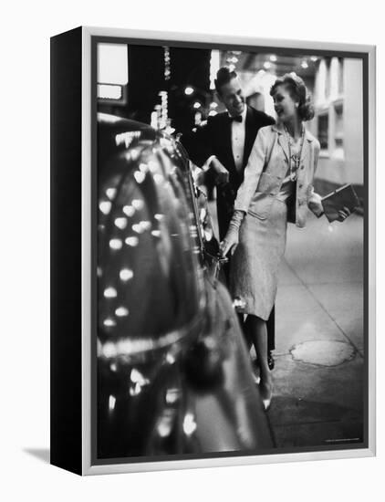 Woman Wearing Daridow Copy of Chanel Evening Suit-Gordon Parks-Framed Premier Image Canvas