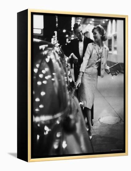 Woman Wearing Daridow Copy of Chanel Evening Suit-Gordon Parks-Framed Premier Image Canvas