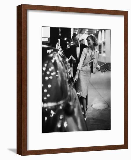 Woman Wearing Daridow Copy of Chanel Evening Suit-Gordon Parks-Framed Premium Photographic Print