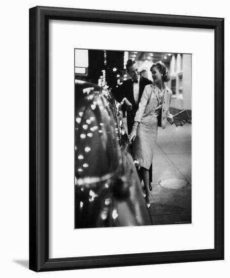 Woman Wearing Daridow Copy of Chanel Evening Suit-Gordon Parks-Framed Photographic Print