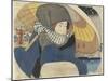 Woman Wearing Hood with Umbrella, 1818-Utagawa Kunisada-Mounted Giclee Print